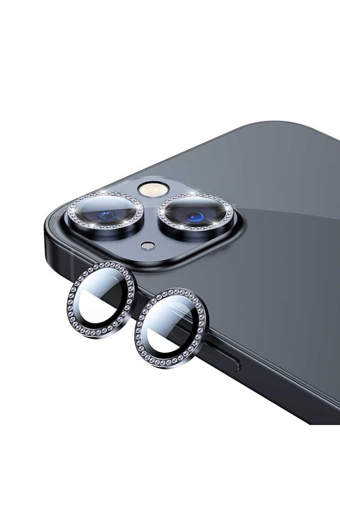 Apple iPhone 13 Mini Uyumlu CL-06 Kamera Lens Koruyucu Siyah