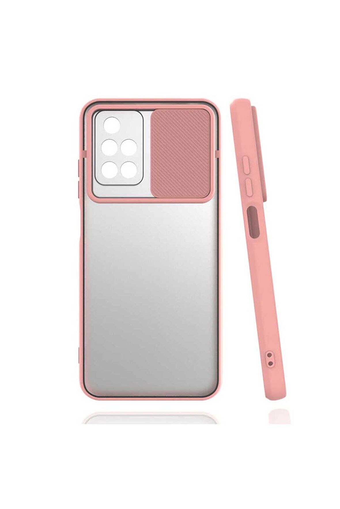 Xiaomi Redmi 10 Uyumlu Kılıf Lensi Kapak Pembe Açık