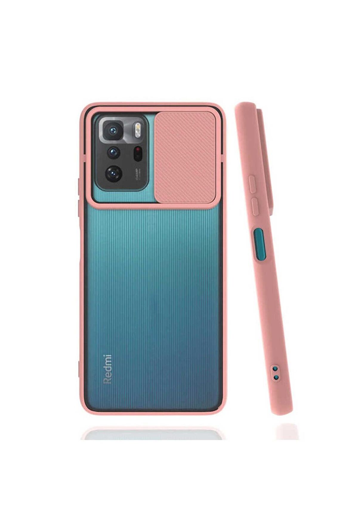 Xiaomi Poco X3 GT Uyumlu Kılıf Lensi Kapak Pembe Açık