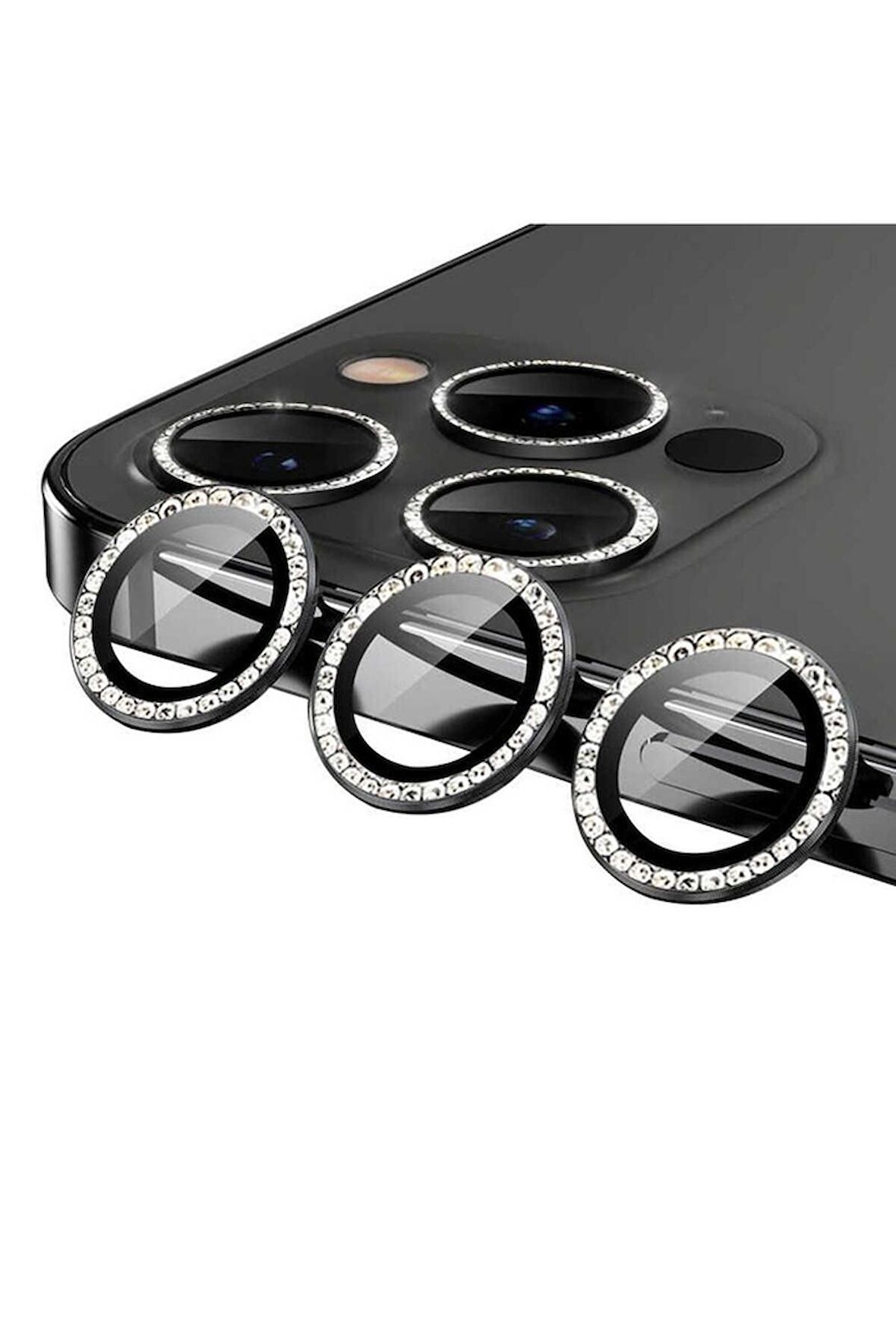 Apple iPhone 12 Pro Uyumlu CL-06 Kamera Lens Koruyucu Siyah