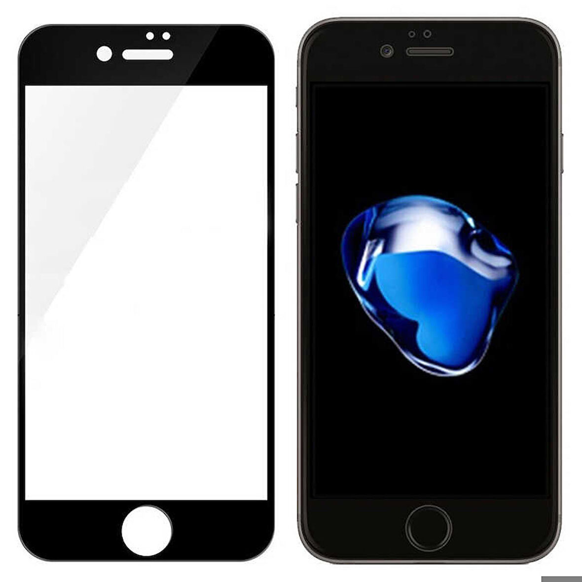Apple iPhone 6 Uyumlu 3D Muzy Temperli Cam Ekran Koruyucu Siyah