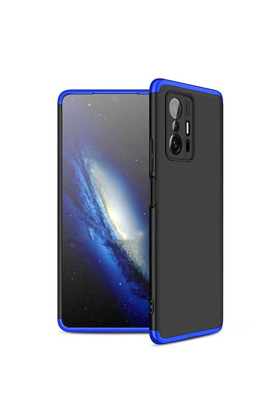 Xiaomi Mi 11T Pro 5G Uyumlu Kılıf Ays Kapak Siyah-Mavi