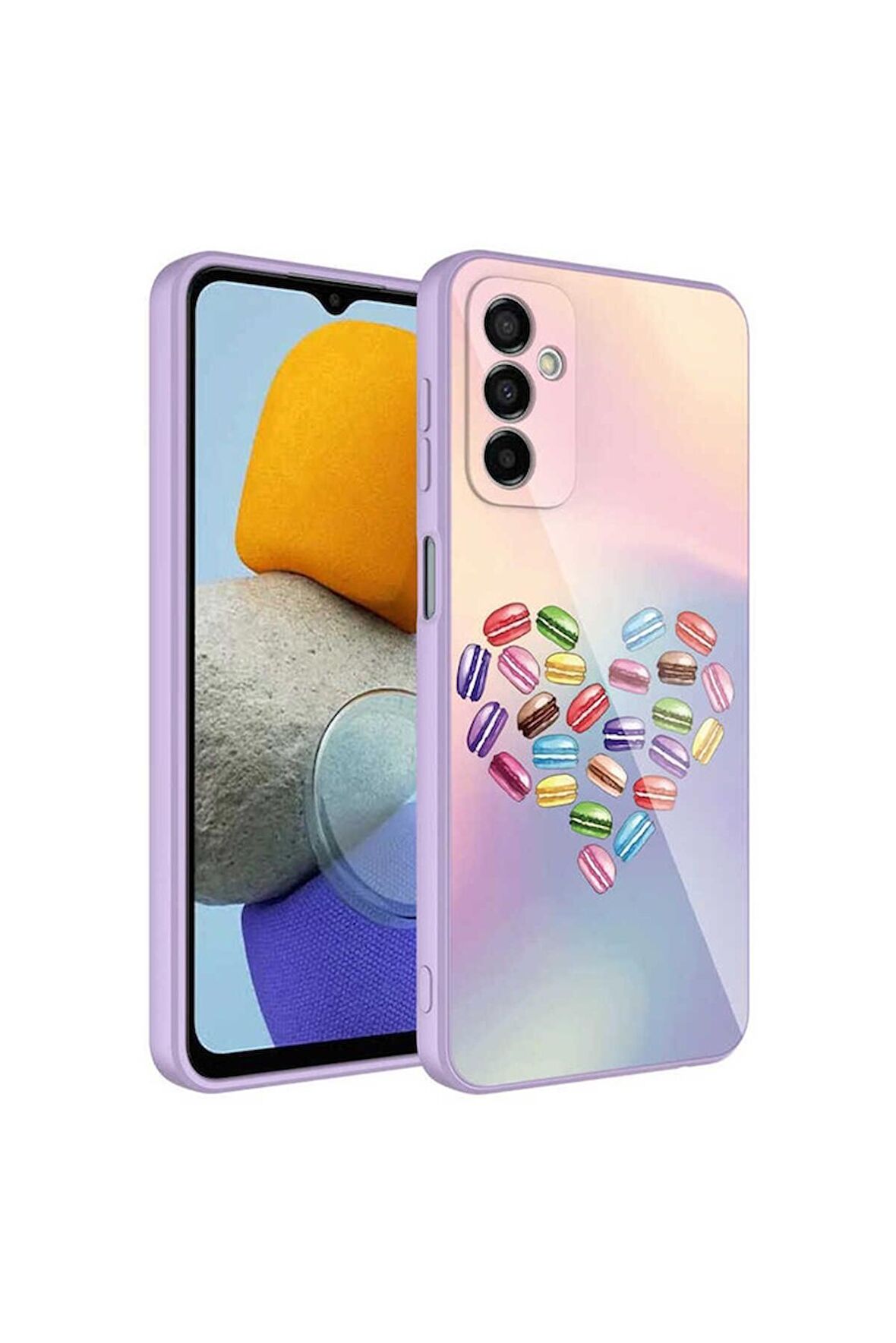 Samsung Galaxy M23 Uyumlu Kılıf Kamera Korumalı Desenli Sert Silikon Epoksi Kapak NO1