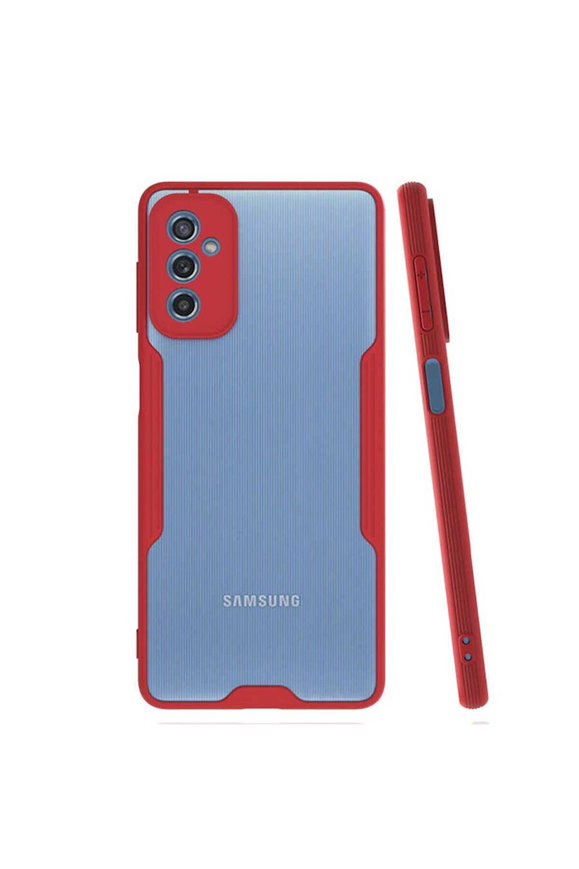 Samsung Galaxy M52 Uyumlu Kılıf Parfe Kapak Kırmızı