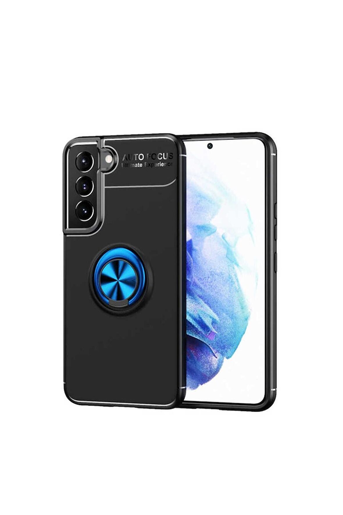 Samsung Galaxy S22 Uyumlu Kılıf Ravel Silikon Kapak Siyah-Mavi