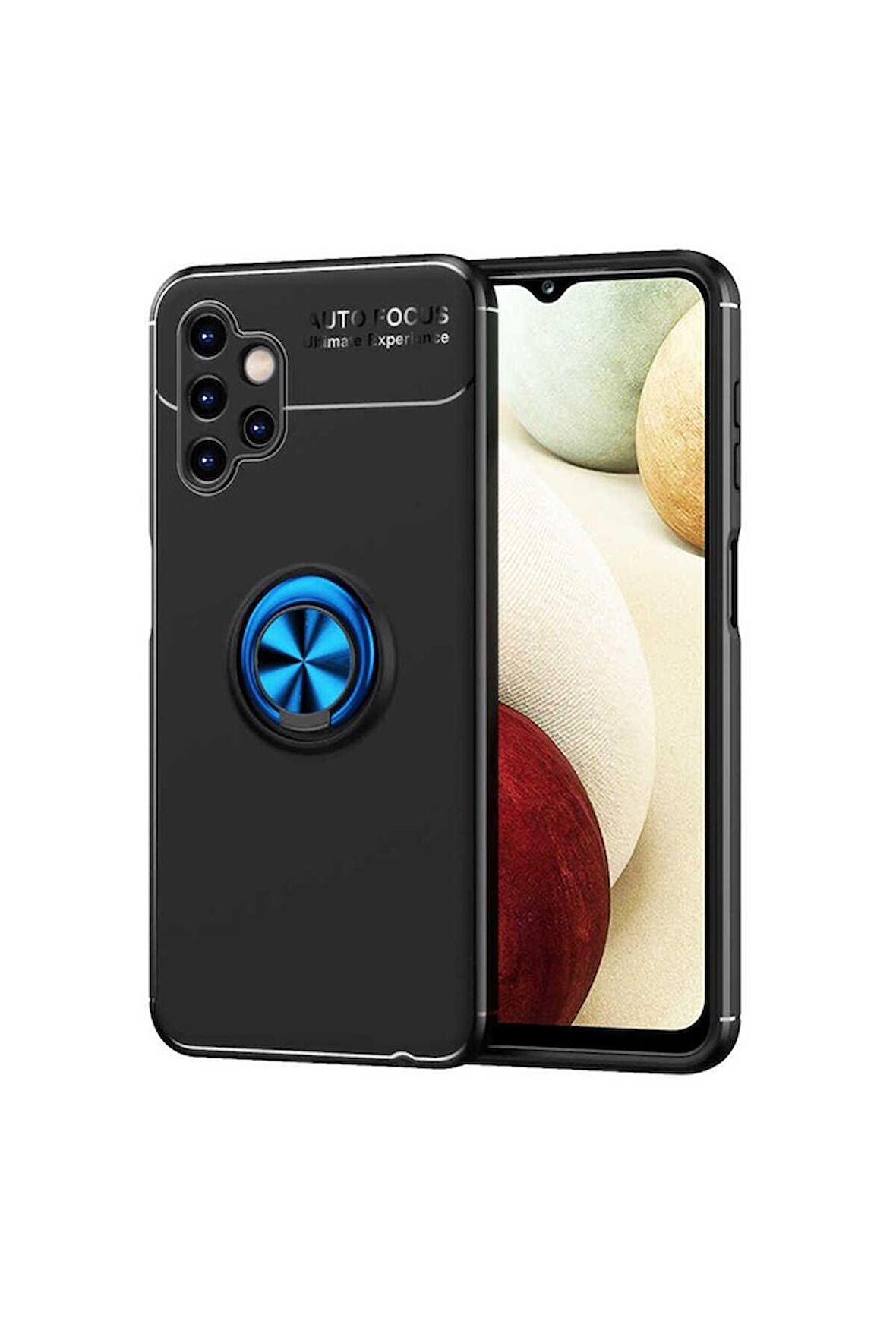 Samsung Galaxy A13 4G Uyumlu Kılıf Ravel Silikon Kapak Siyah-Mavi