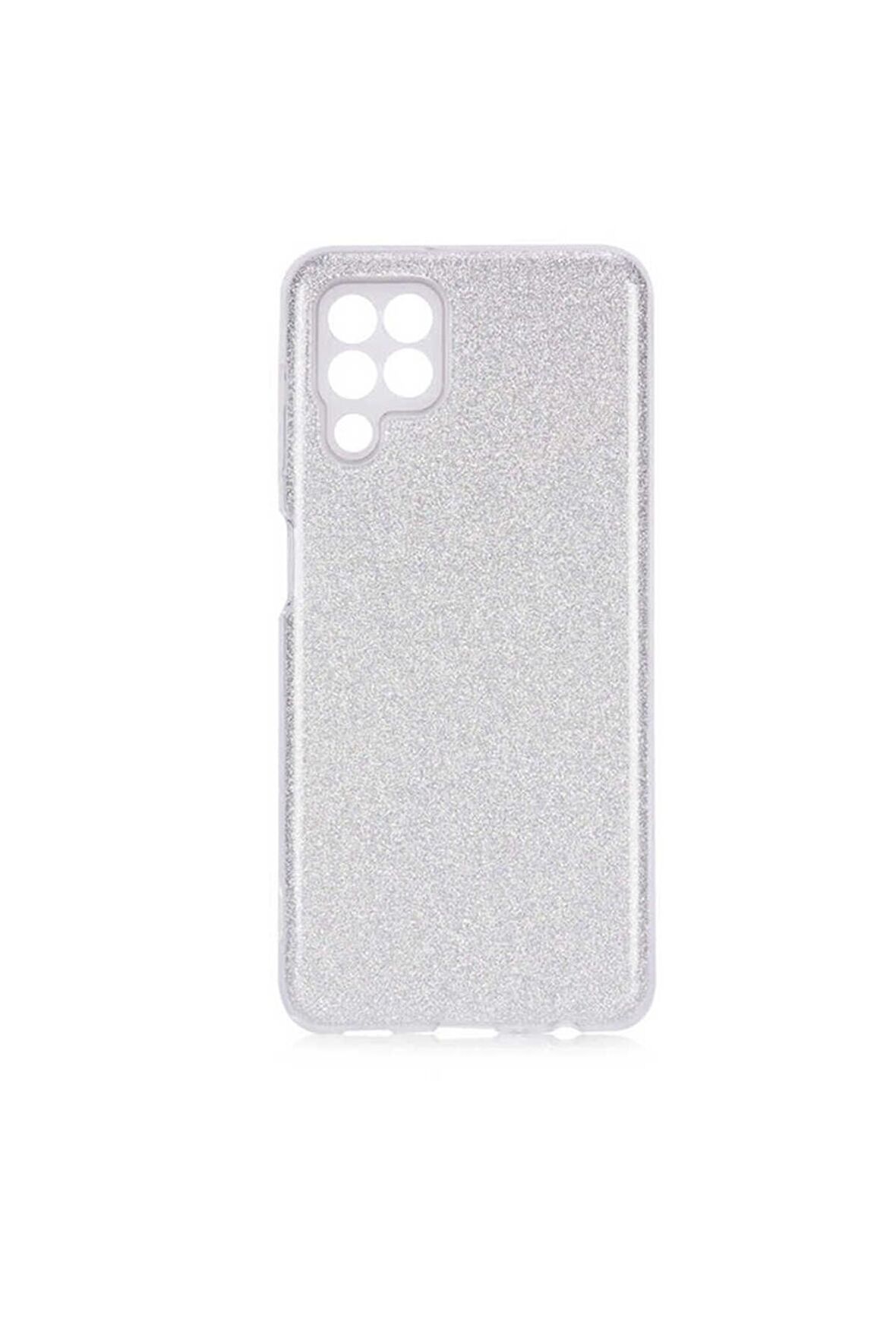 Samsung Galaxy M22 Uyumlu Kılıf Shining Silikon Gri