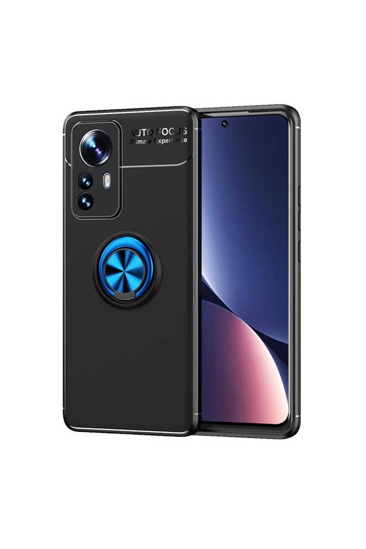 Xiaomi Mi 12 Pro Uyumlu Kılıf Ravel Silikon Kapak Siyah-Mavi