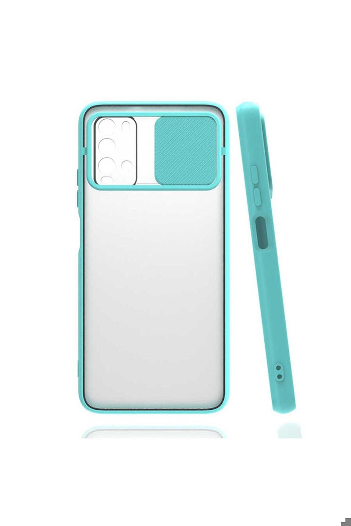 Xiaomi Poco M3 Uyumlu Kılıf Lensi Kapak Turkuaz