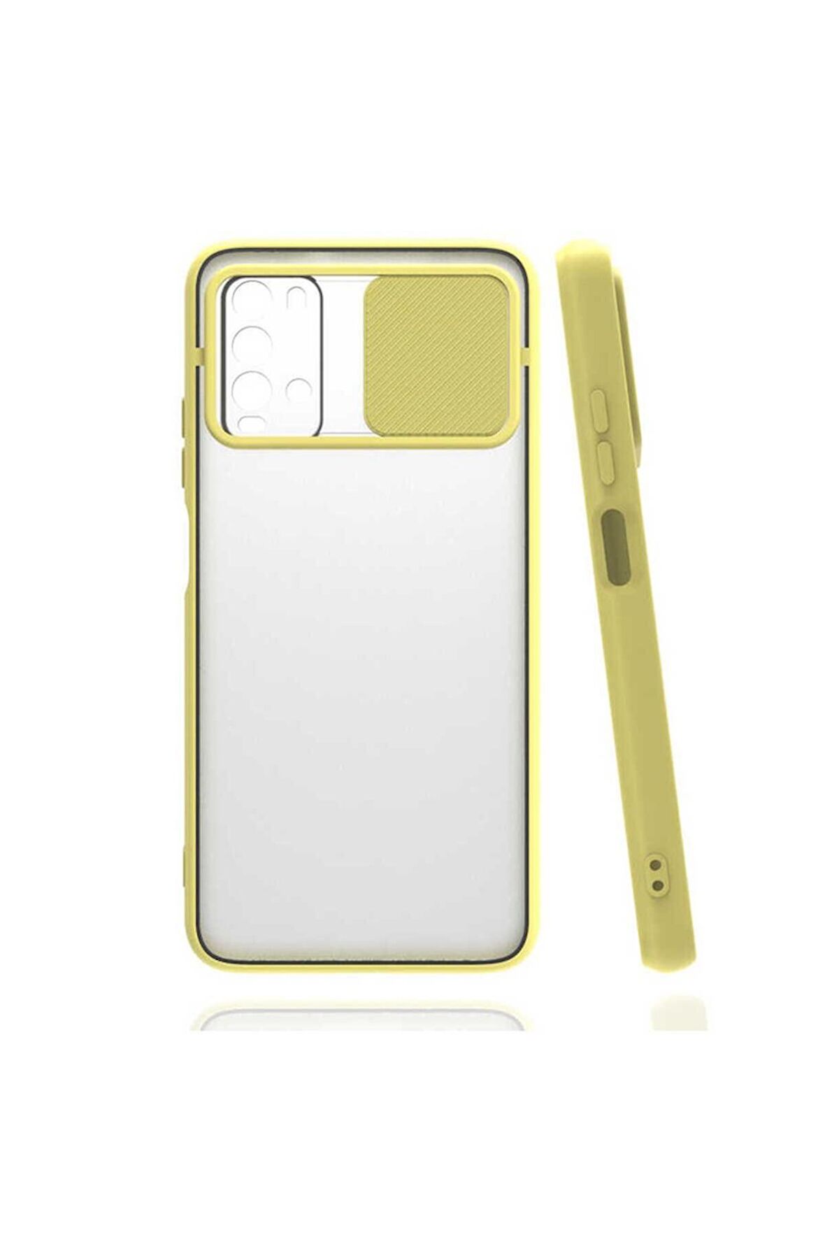 Xiaomi Poco M3 Uyumlu Kılıf Lensi Kapak Sarı