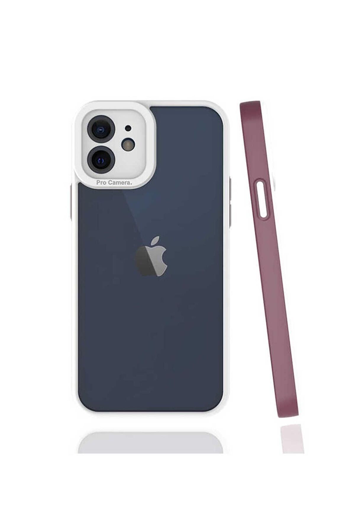 Apple iPhone 12 Uyumlu Kılıf Mima Kapak Mürdüm