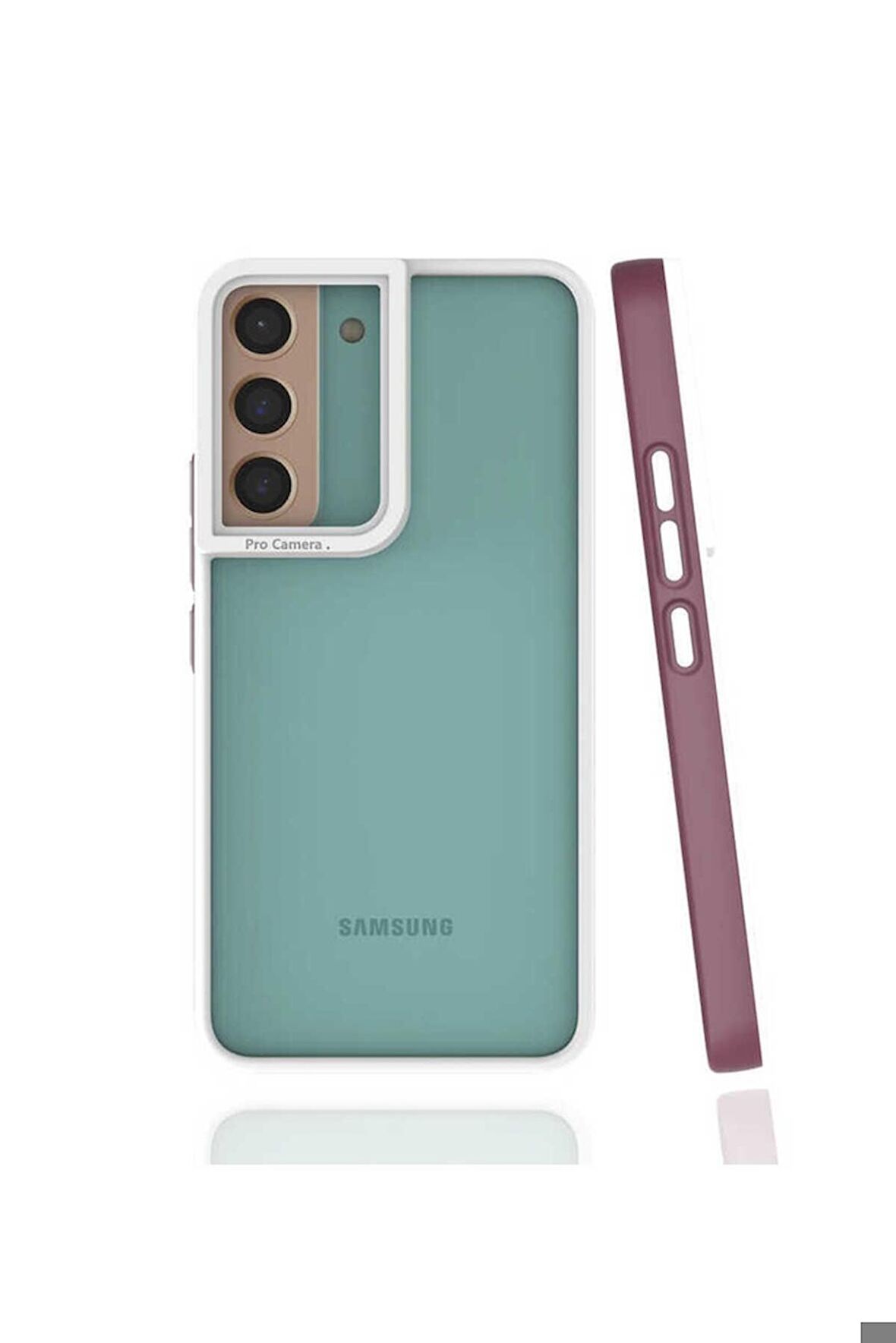 Samsung Galaxy S22 Uyumlu Kılıf Mima Kapak Mürdüm