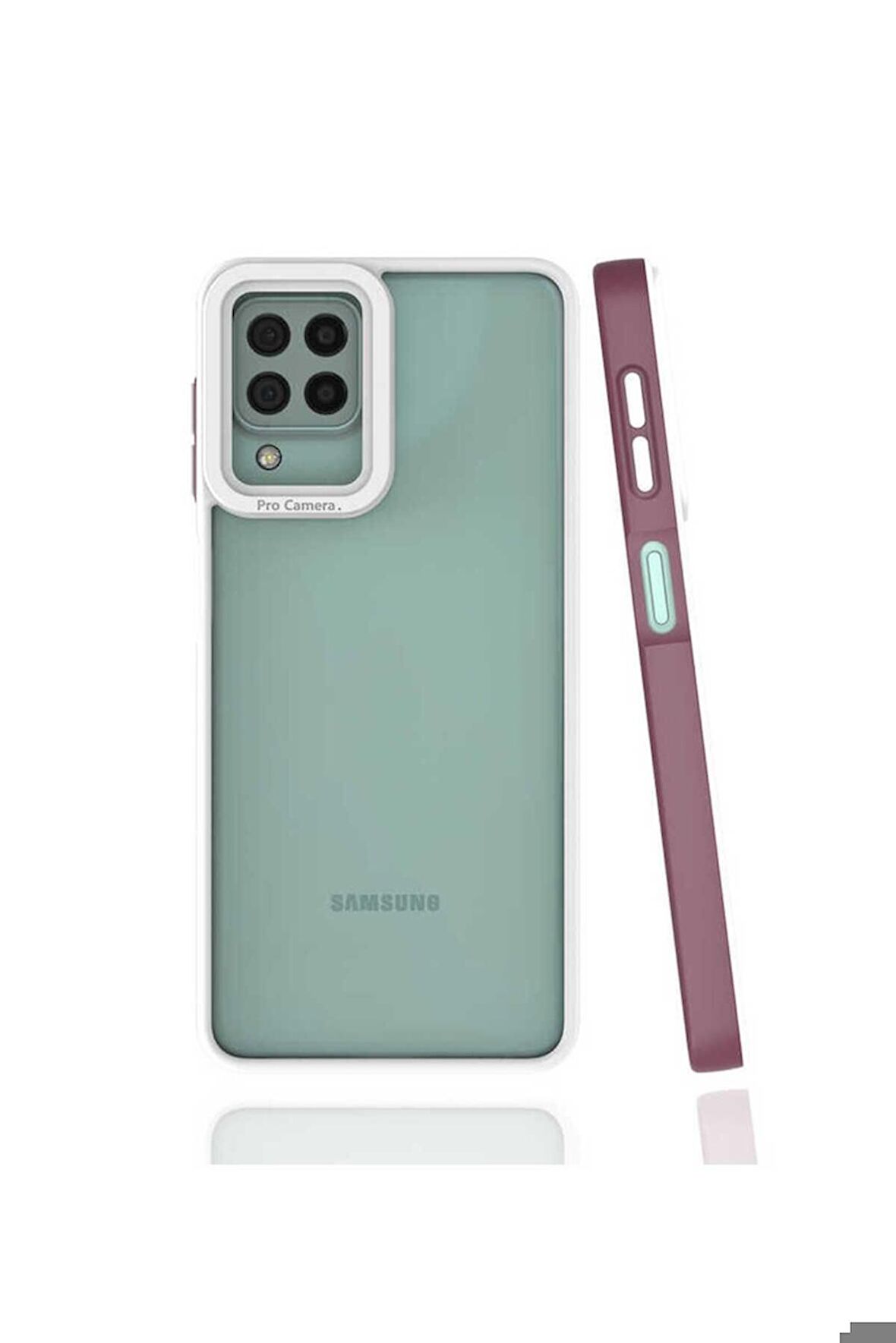 Samsung Galaxy M22 Uyumlu Kılıf Mima Kapak Mürdüm