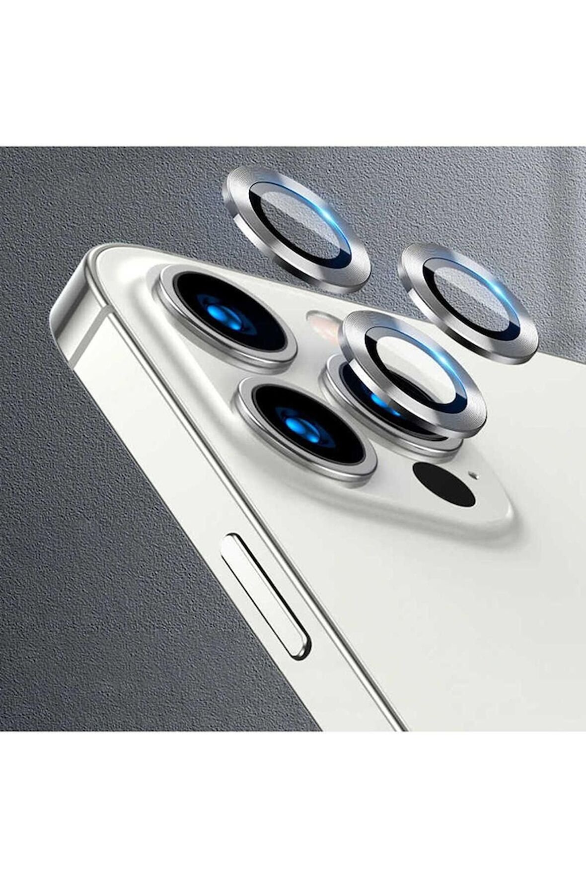 Apple iPhone 13 Pro Uyumlu CL-07 Kamera Lens Koruyucu Gümüş