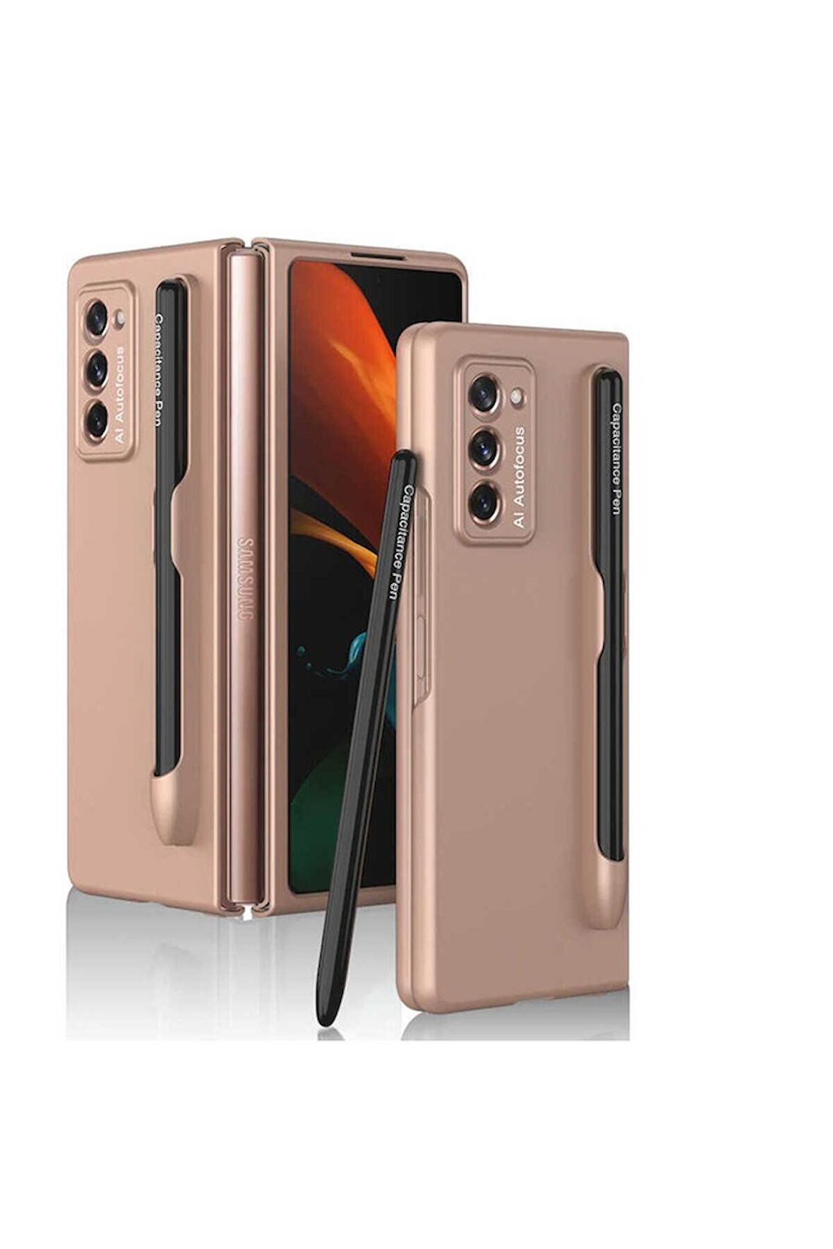 Samsung Galaxy Z Fold 2 Uyumlu Kılıf Espen Kılıf Rose Gold