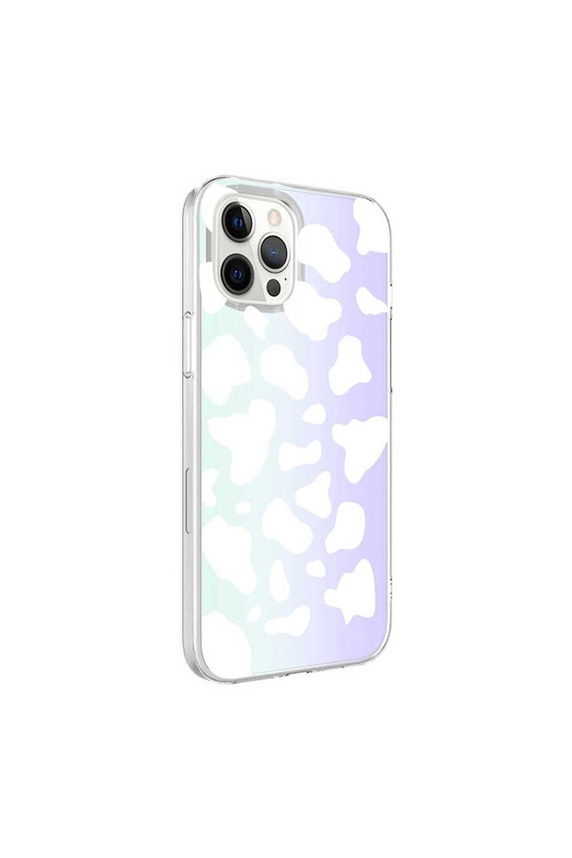 Apple iPhone 12 Pro Max Uyumlu Kılıf M-Blue Desenli Kapak Cow No2