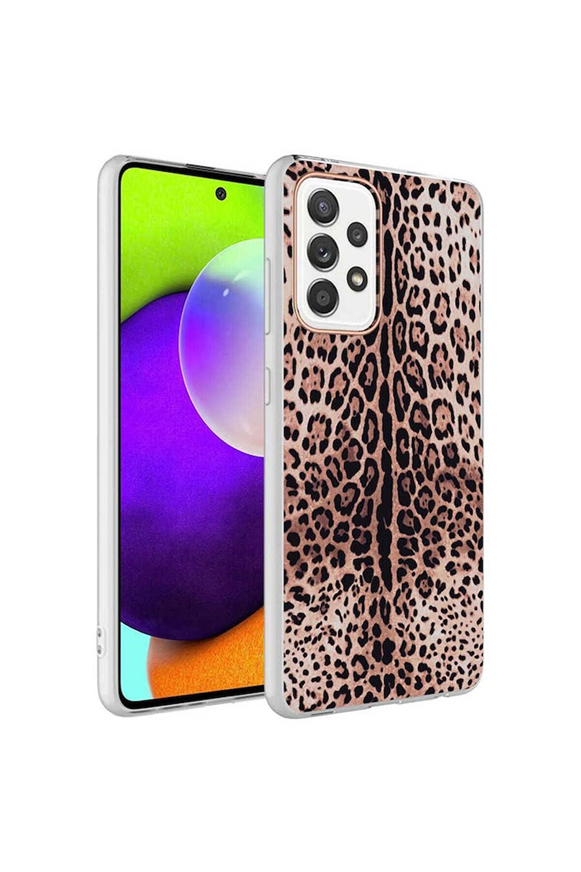 Samsung Galaxy A72 Uyumlu Kılıf Bella Kapak Leopar