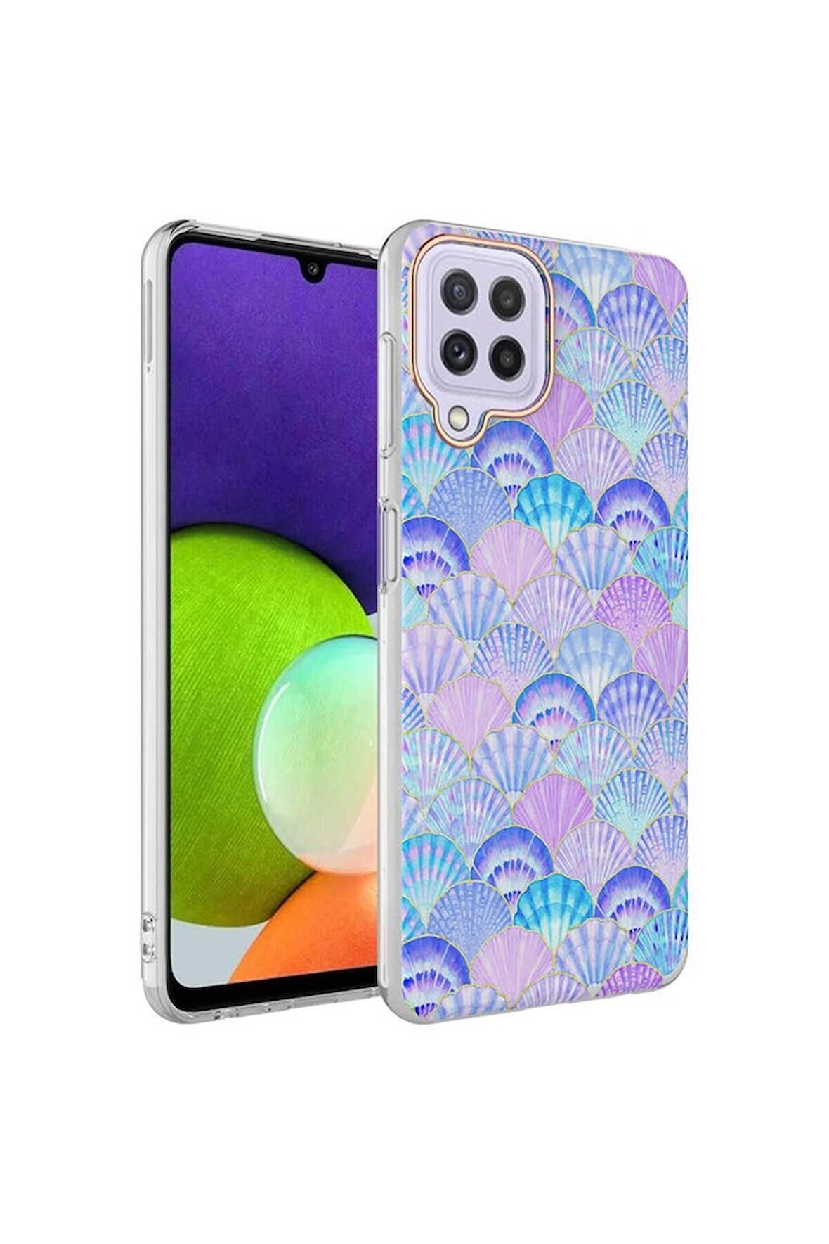 Samsung Galaxy A22 4G Uyumlu Kılıf Bella Kapak Lila