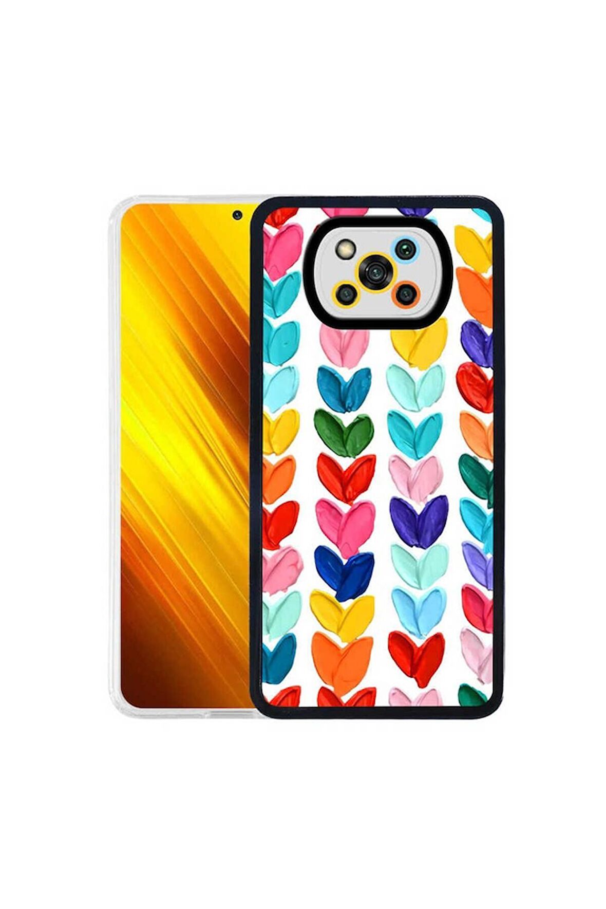 Xiaomi Poco X3 Uyumlu Kılıf M-Fit Desenli Kapak Heart No6