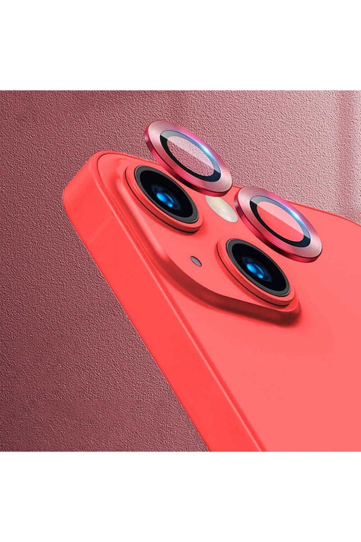 Apple iPhone 13 Mini Uyumlu CL-07 Kamera Lens Koruyucu Kırmızı