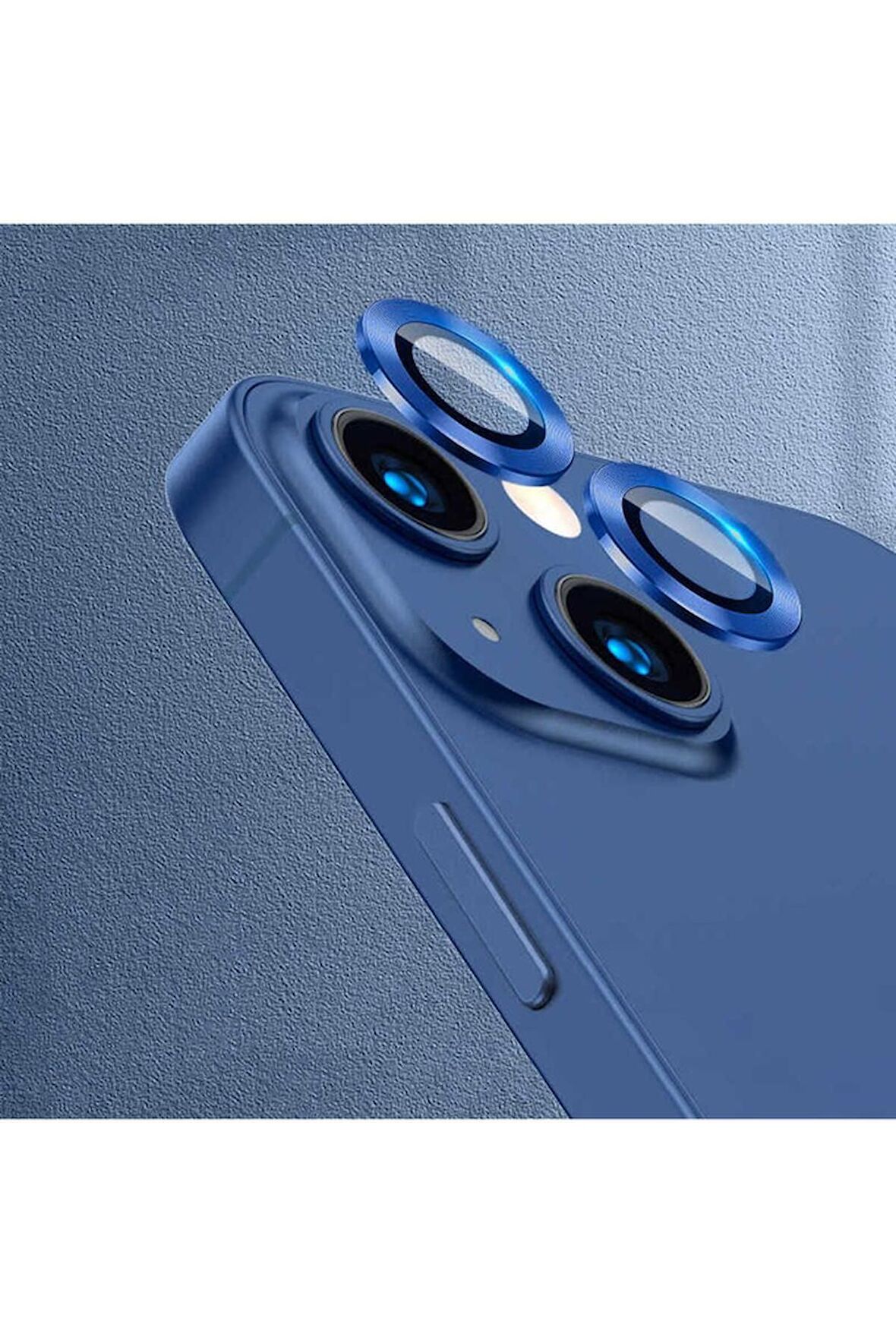 Apple iPhone 13 Mini Uyumlu CL-07 Kamera Lens Koruyucu Lacivert