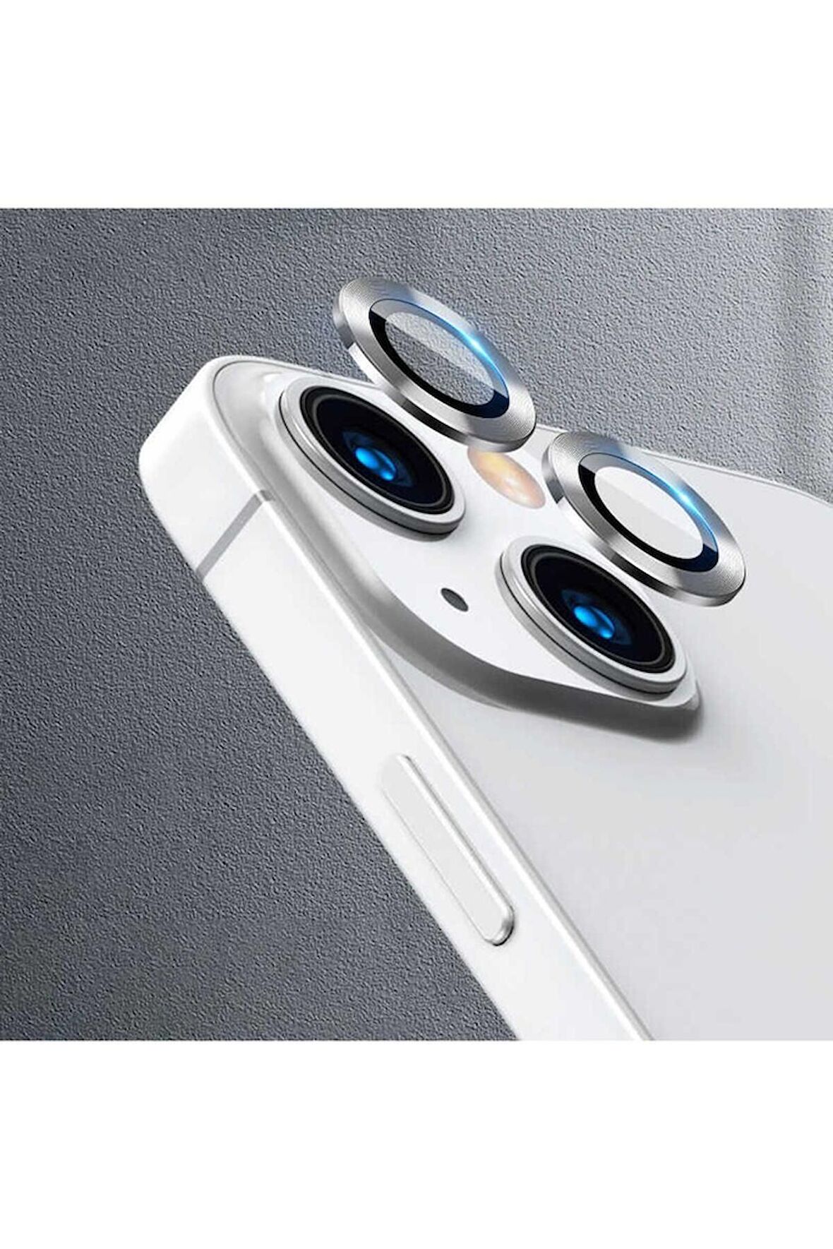 Apple iPhone 13 Mini Uyumlu CL-07 Kamera Lens Koruyucu Gümüş