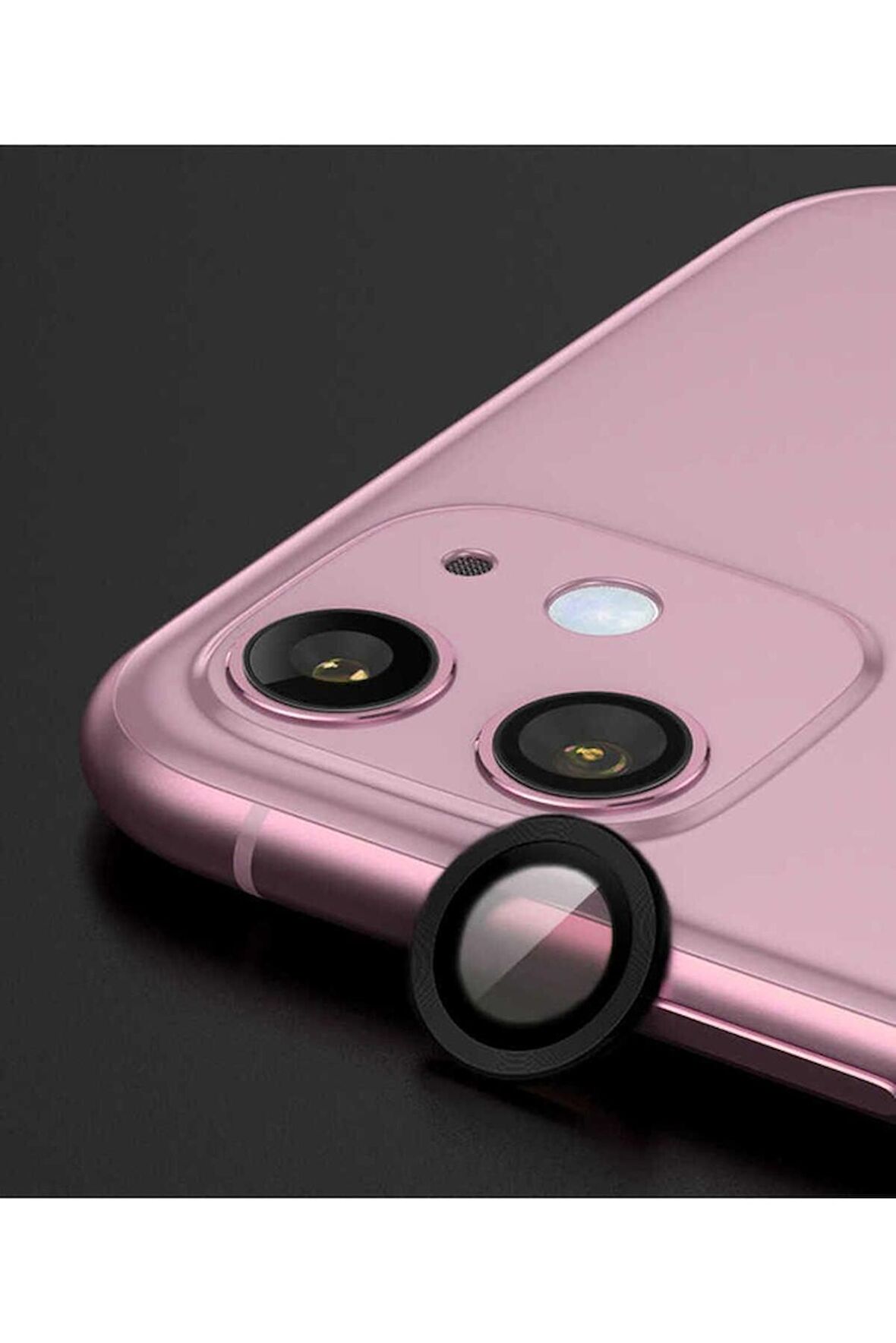 Apple iPhone 12 Mini Uyumlu CL-07 Kamera Lens Koruyucu Siyah