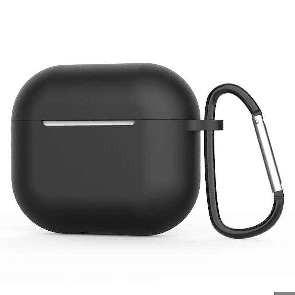 Apple Airpods 3. Nesil Uyumlu Kılıf Silikon Yumuşak Soft Yüzey Askı Aparatlı Standart Silikon Kılıf Siyah
