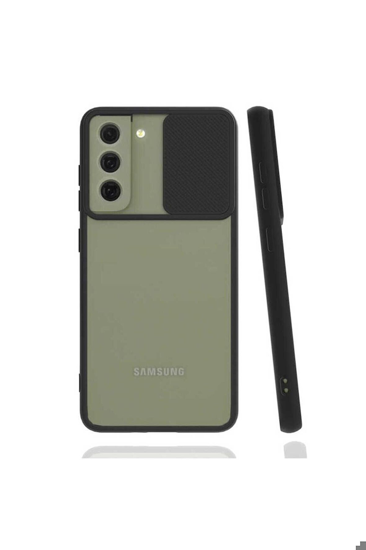 Samsung Galaxy S22 Plus Uyumlu Kılıf Lensi Kapak Siyah