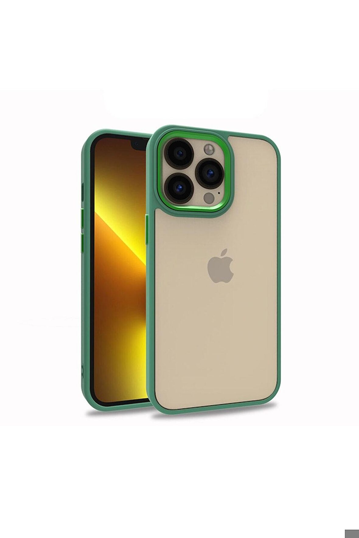 Apple iPhone 13 Pro Uyumlu Kılıf Flora Kapak Yeşil