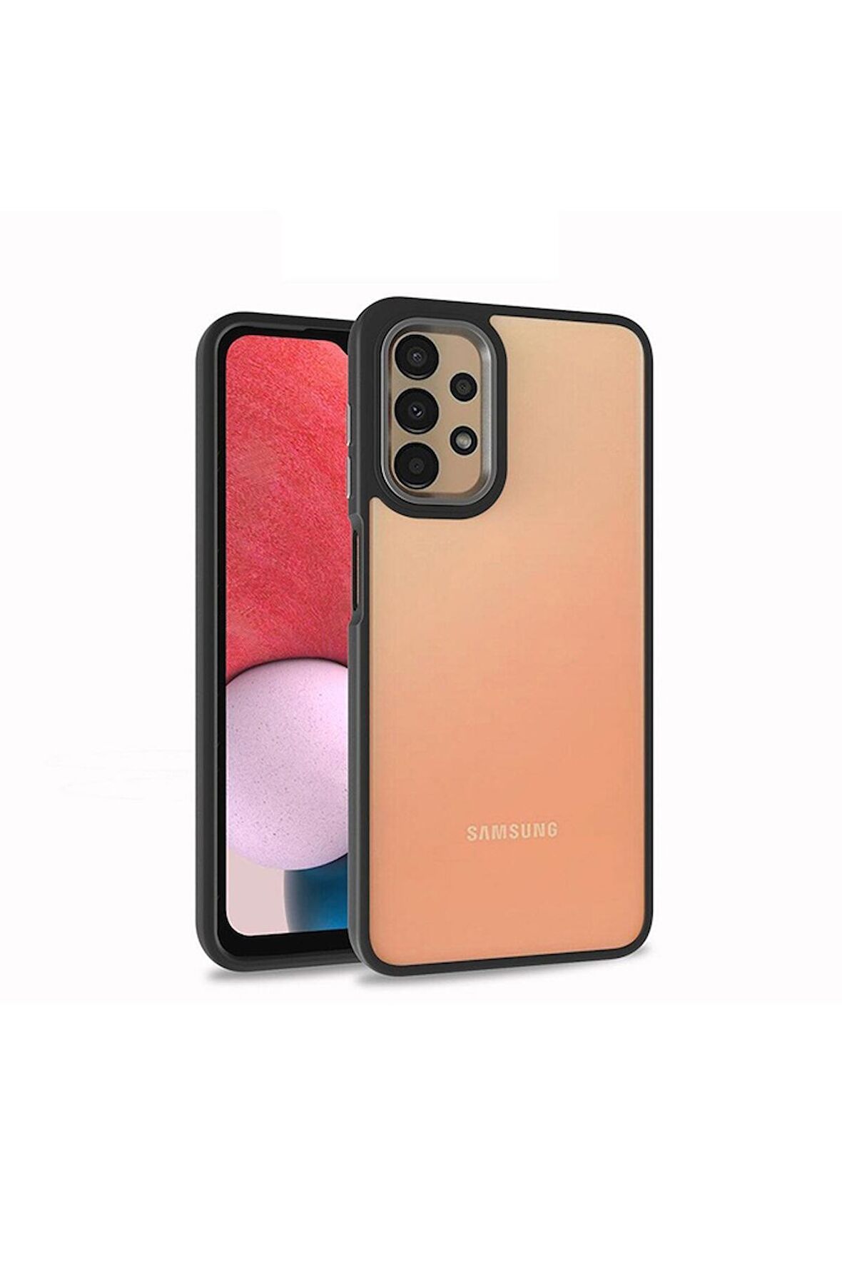 Samsung Galaxy A13 4G Uyumlu Kılıf Flora Kapak Siyah