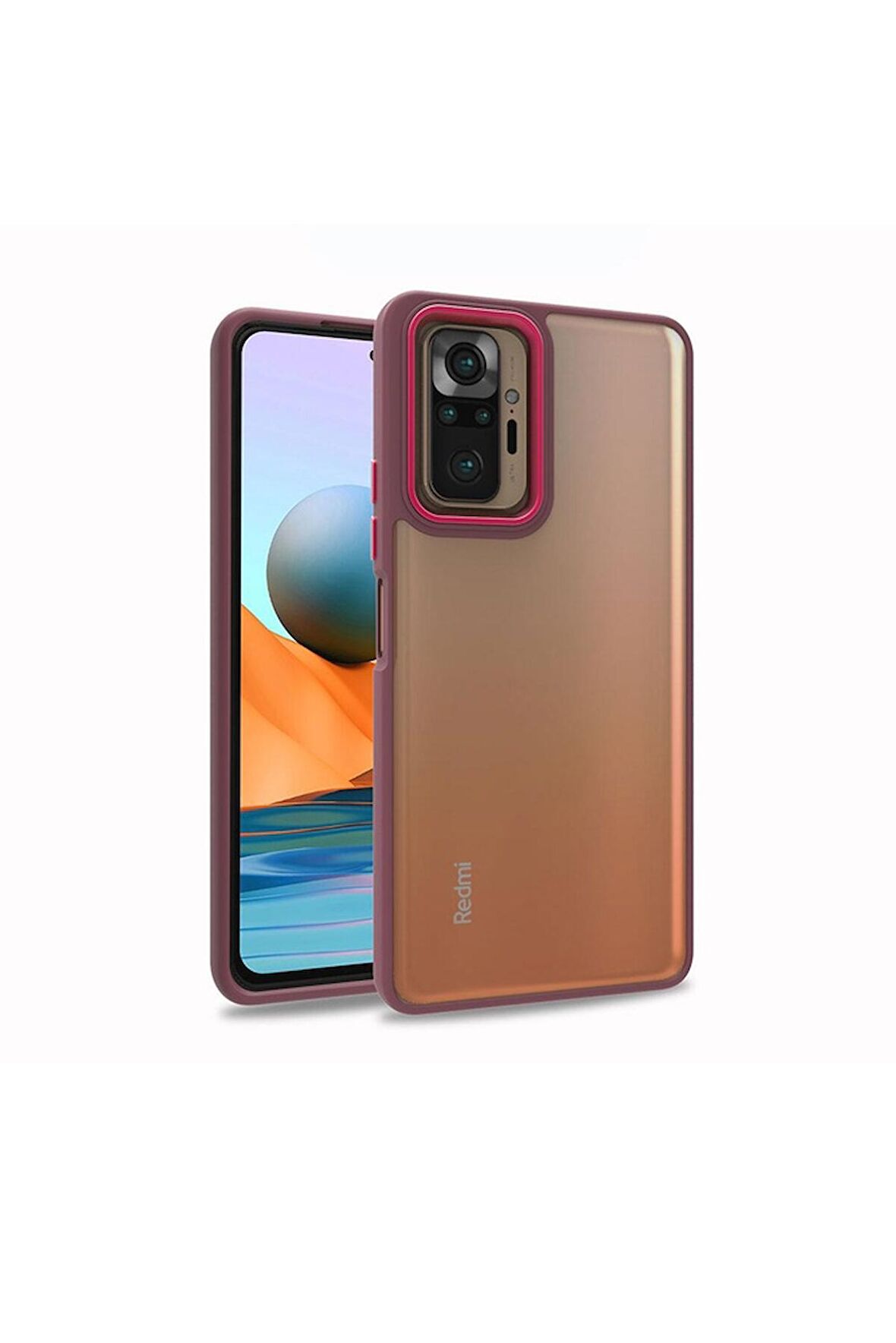 Xiaomi Redmi Note 10 Pro Uyumlu Kılıf Flora Kapak Kırmızı