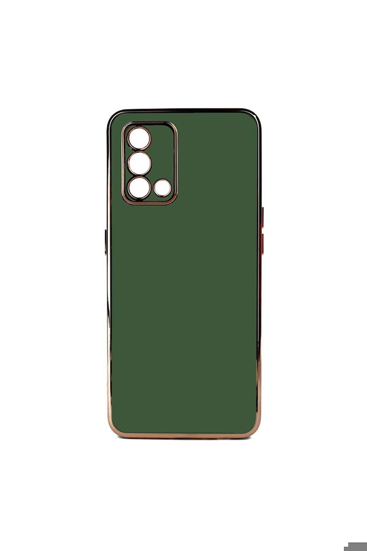 Oppo A74 4G Uyumlu Kılıf Bark Kapak Koyu Yeşil