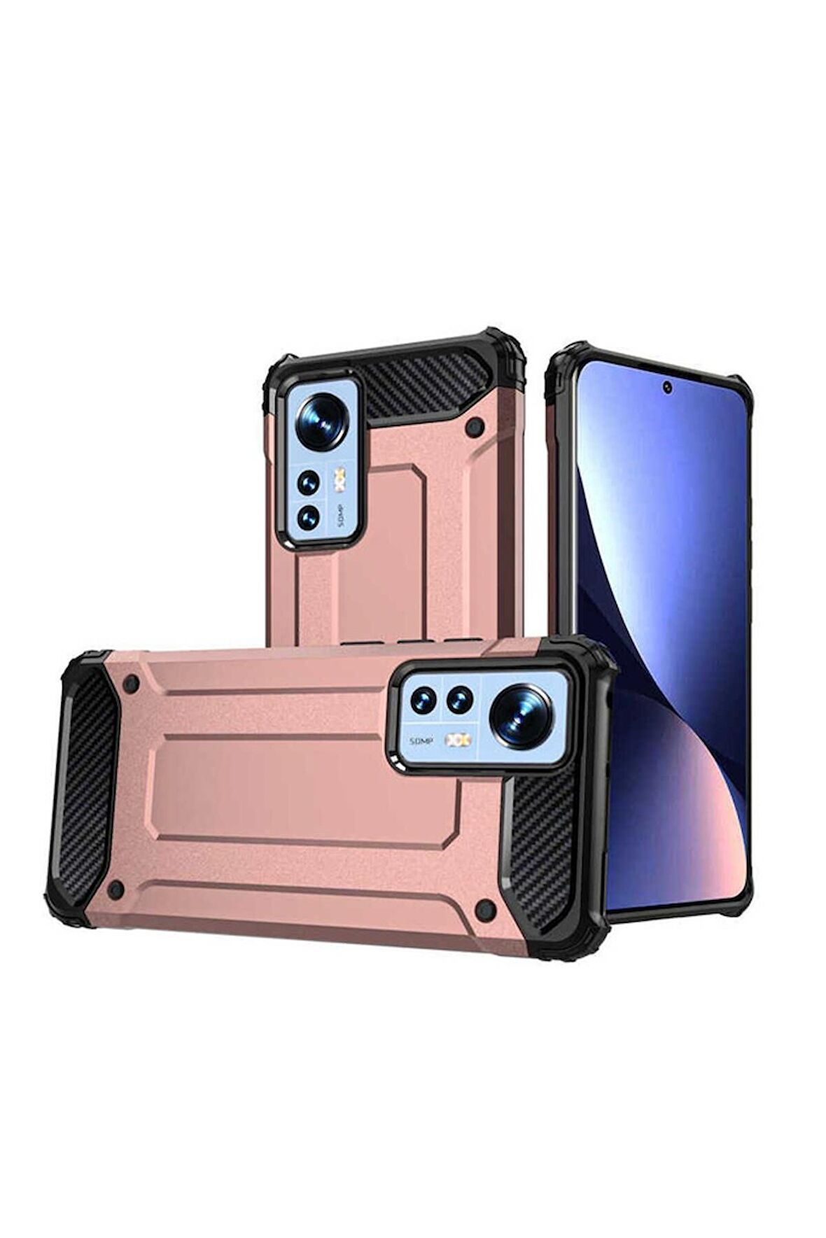 Xiaomi Mi 12 Uyumlu Kılıf Crash Silikon Kapak Rose Gold