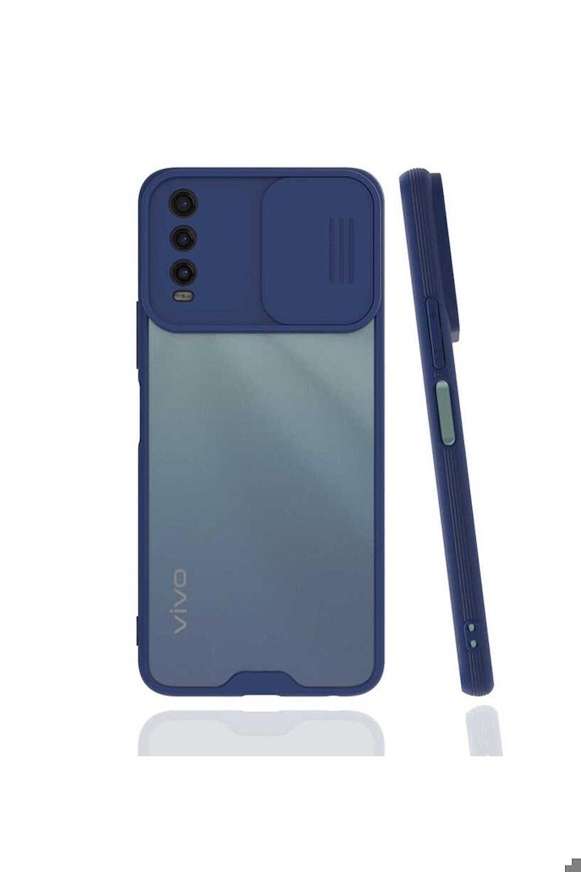 Vivo Y20S Uyumlu Kılıf Lensi Kapak Lacivert