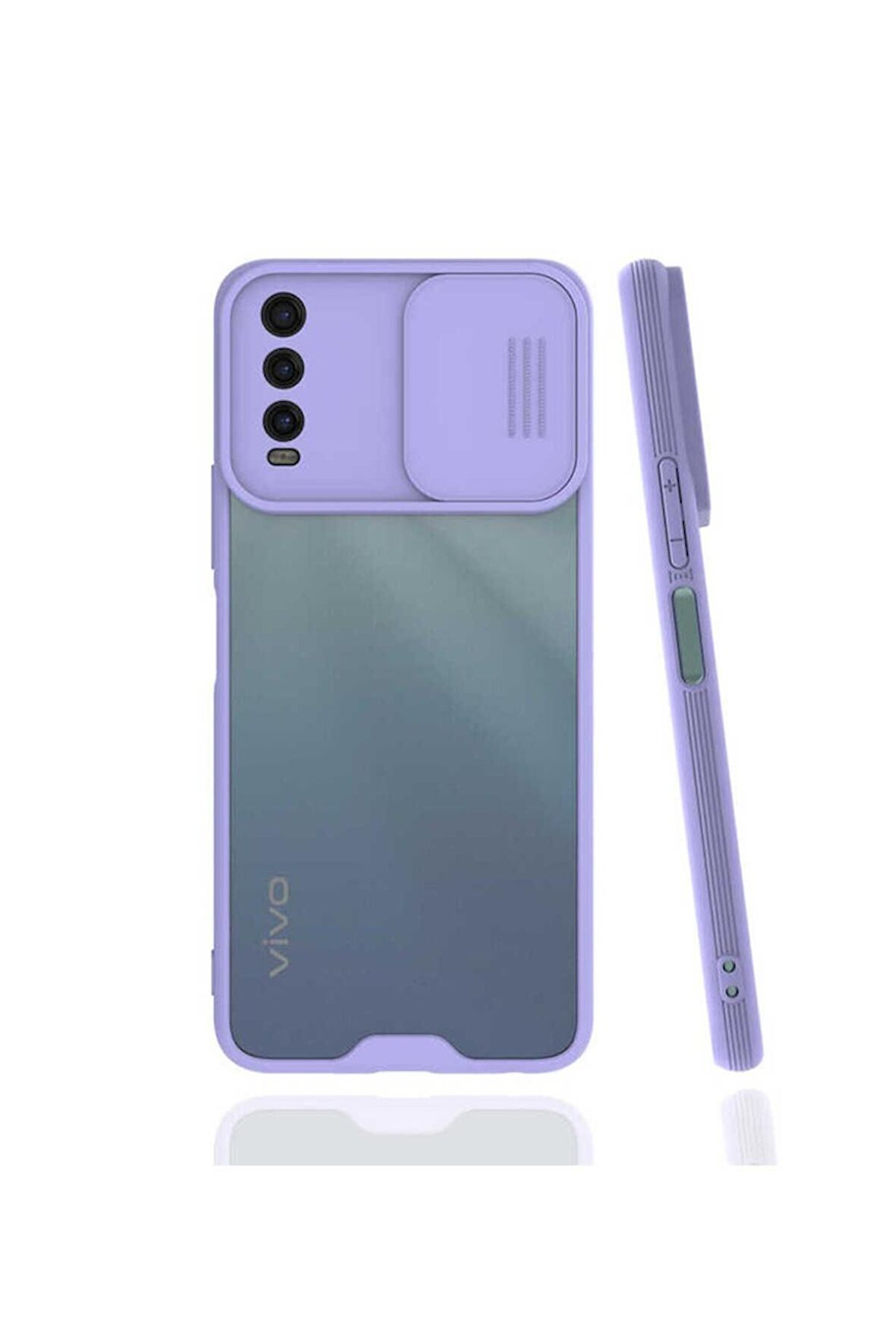 Vivo Y20S Uyumlu Kılıf Lensi Kapak Lila
