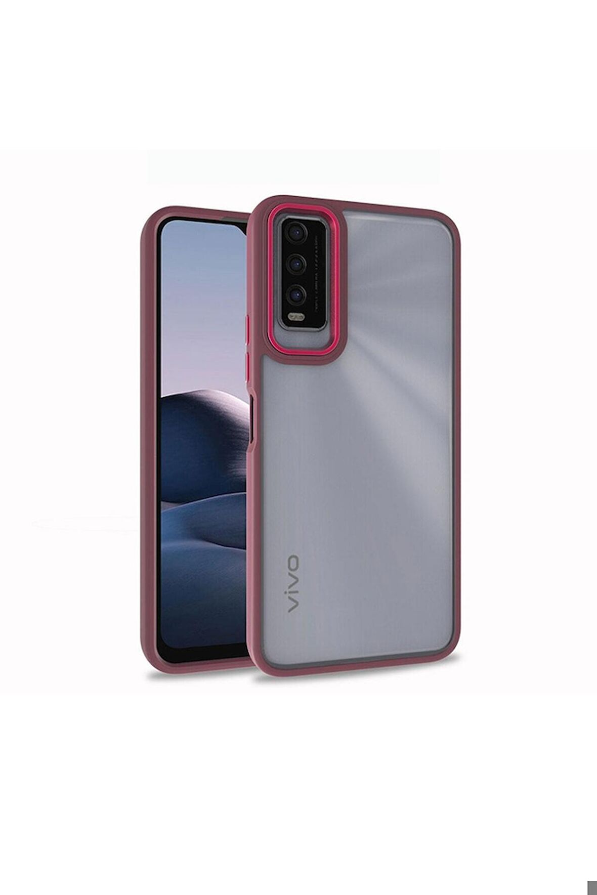 Vivo Y20S Uyumlu Kılıf Flora Kapak Kırmızı