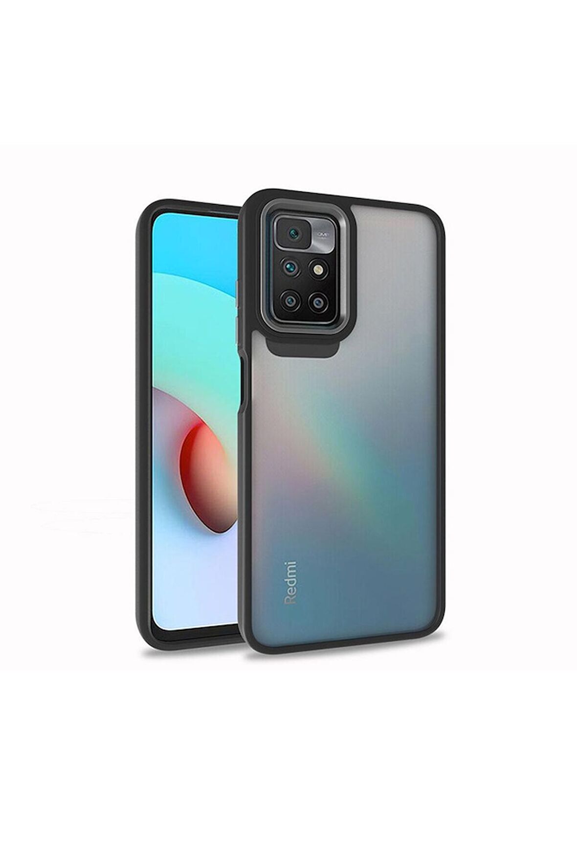 Xiaomi Redmi 10 Uyumlu Kılıf Flora Kapak Siyah