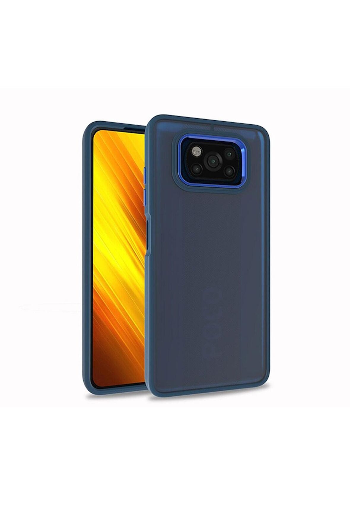 Xiaomi Poco X3 Uyumlu Kılıf Flora Kapak Mavi