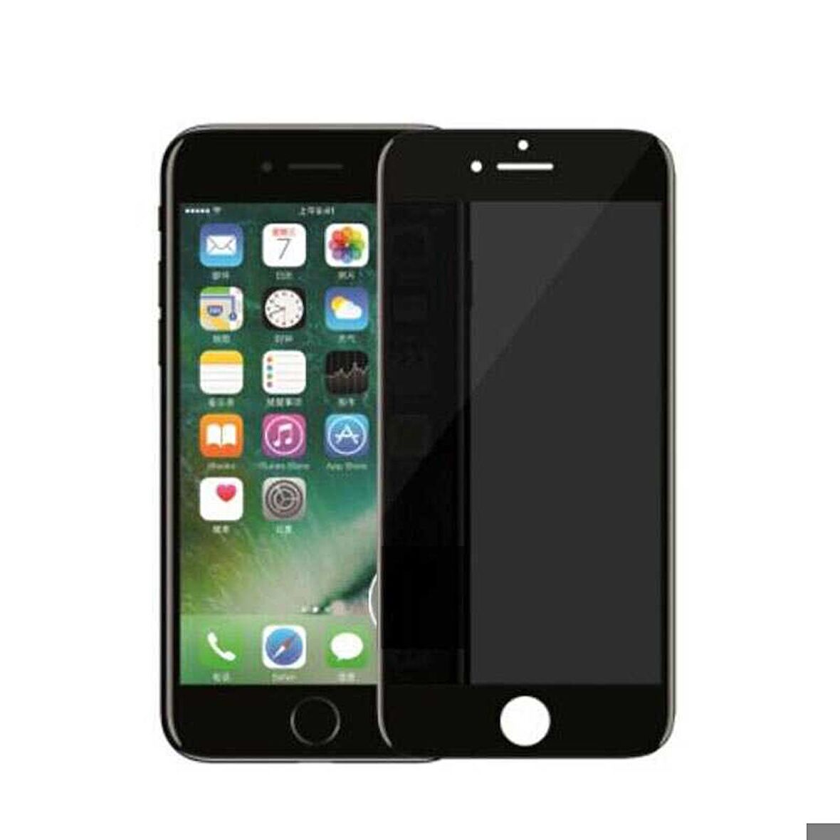 Apple iPhone 8 Uyumlu Davin 5D Privacy Cam Ekran Koruyucu Siyah