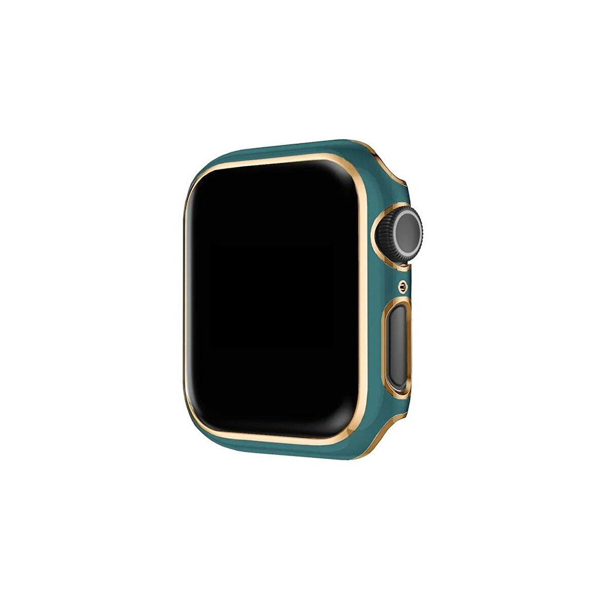 Apple Watch 40 Mm Uyumlu Kasa Koruyucu Renkli Şerit Tasarımlı Sert PC 360 Koruyucu Gard 06  Yeşil