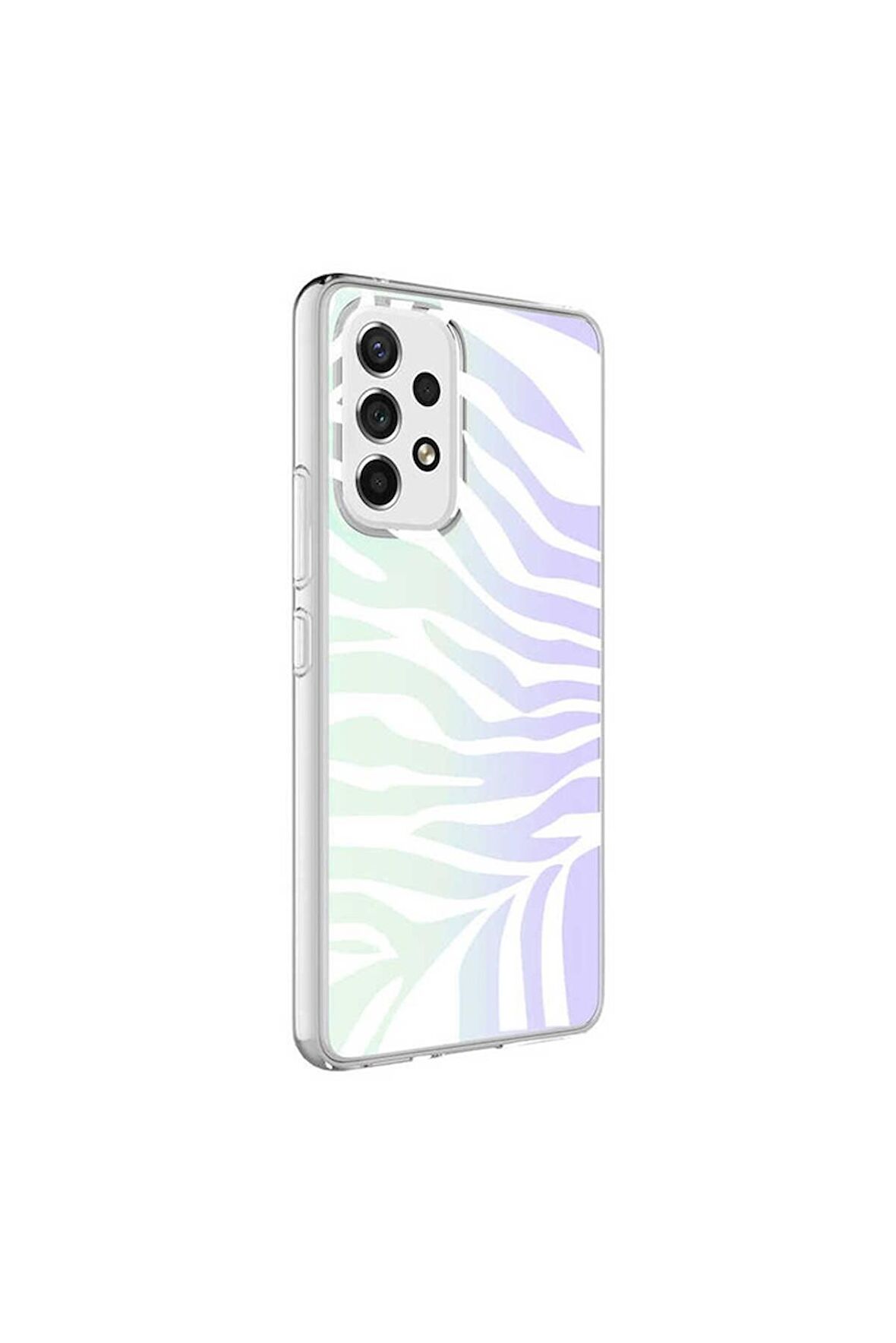 Samsung Galaxy A13 4G Uyumlu Kılıf M-Blue Desenli Kapak Zebra No1