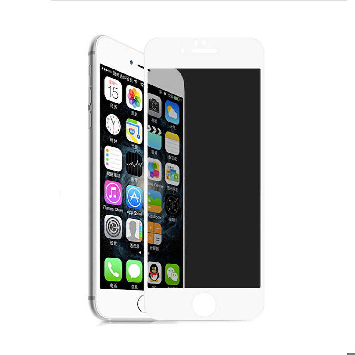 Apple iPhone 8 Plus Uyumlu Davin 5D Privacy Cam Ekran Koruyucu Beyaz