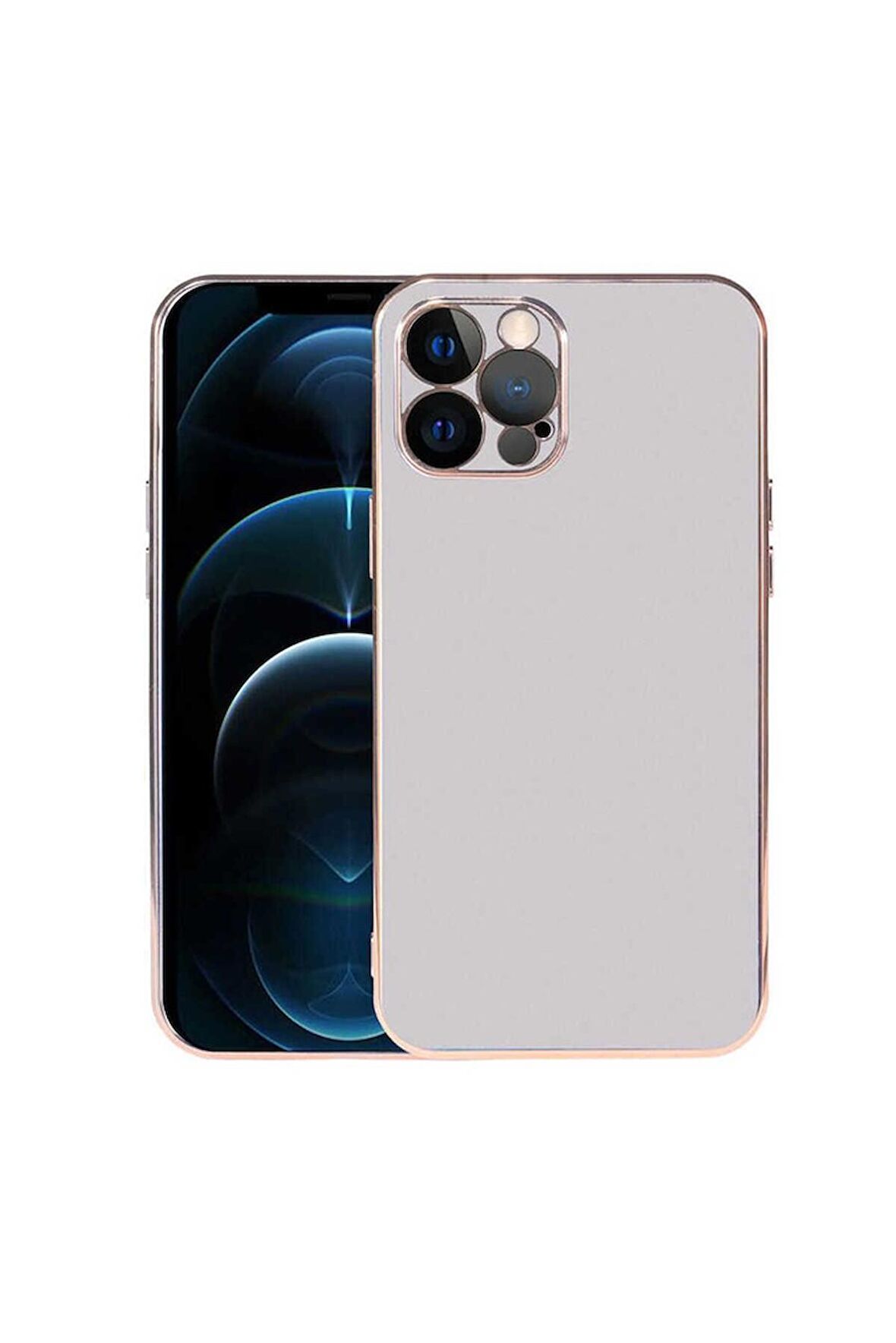 Apple iPhone 12 Pro Uyumlu Kılıf Viyana Kapak Gümüş