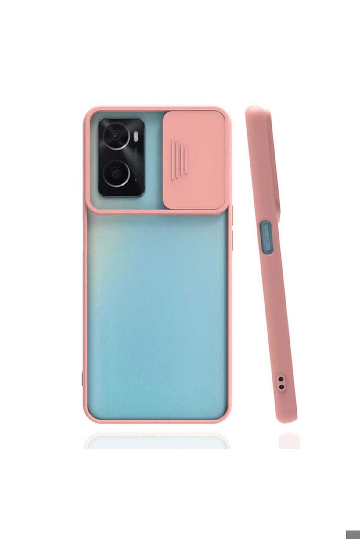 Oppo A36 Uyumlu Kılıf Lensi Kapak Pembe Açık