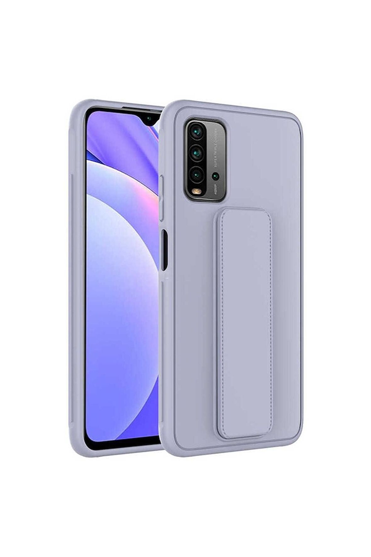 Xiaomi Redmi 9T Uyumlu Kılıf Qstand Kapak Gri