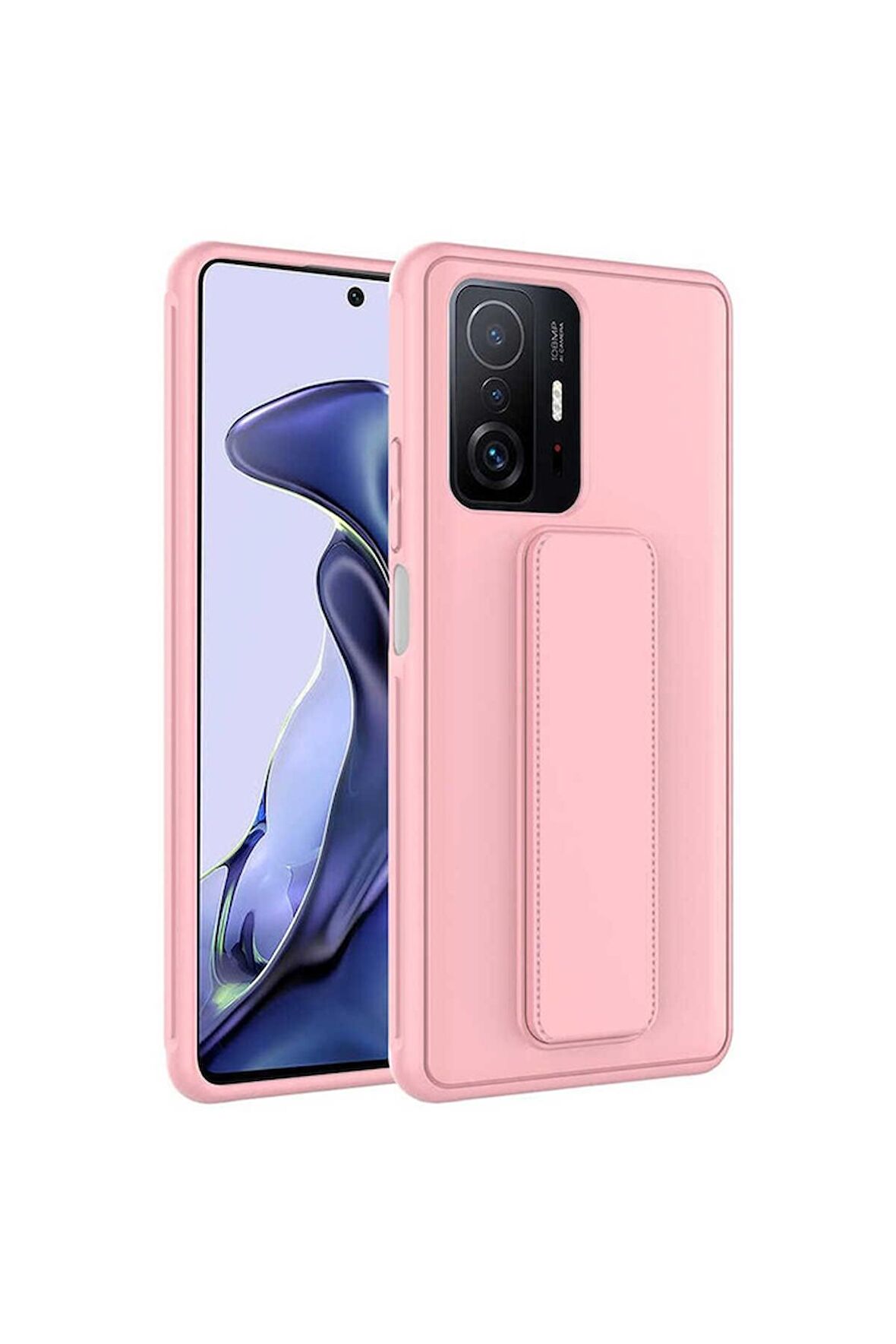 Xiaomi Mi 11T Pro 5G Uyumlu Kılıf Qstand Kapak Pembe