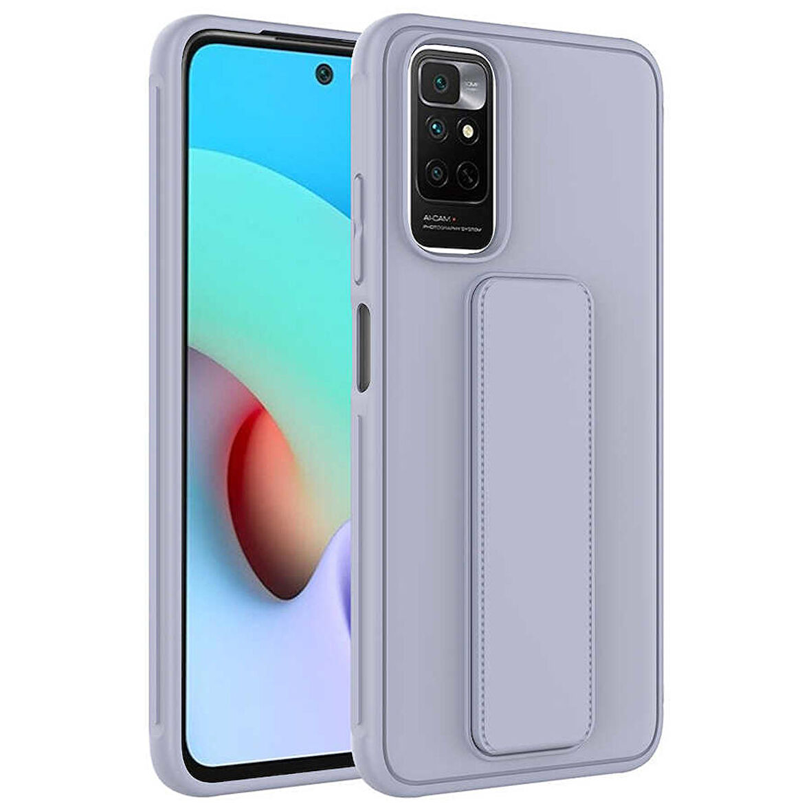 Xiaomi Redmi Note 11S Global Uyumlu Kılıf Qstand Kapak Gri