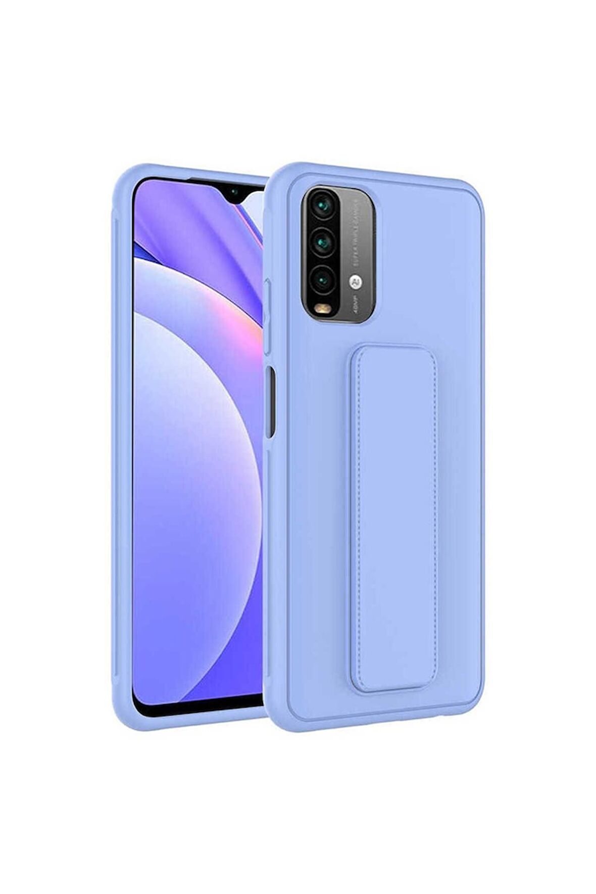 Xiaomi Redmi Note 10S Uyumlu Kılıf Qstand Kapak Lila