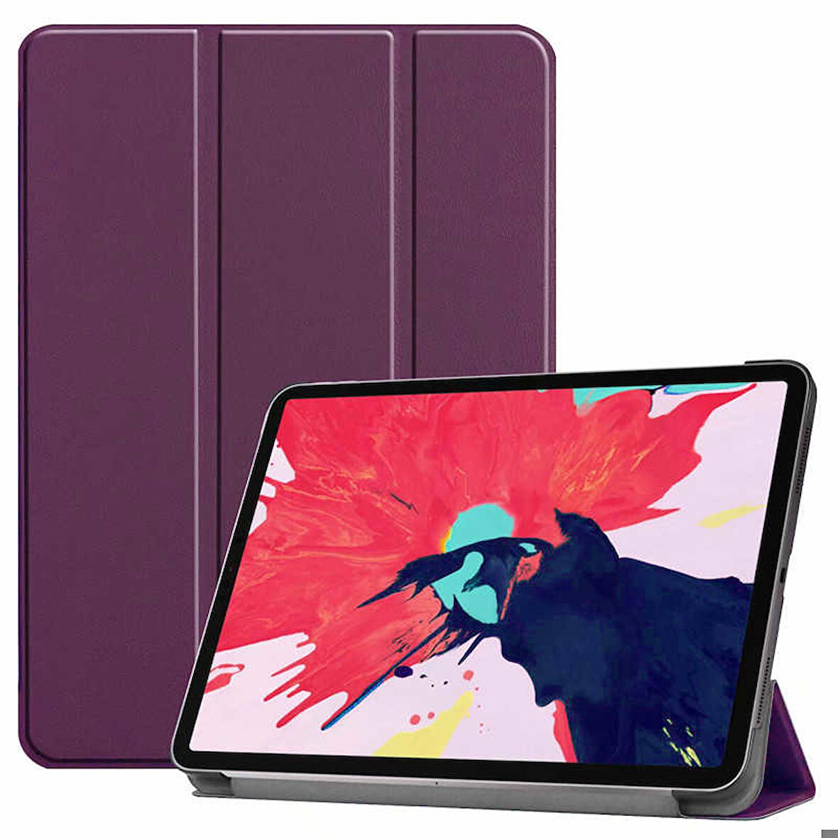 Apple iPad Air 10.9 2022 (5.Nesil) Uyumlu Tablet Kılıfı Smart Cover Standlı Kılıf Mor